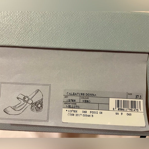 Prada Flower Heel Velvet Mary Janes - Picture 10 of 11